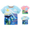 thumbnail image 5 of KDSJSXW Toddler Boy Clothes Toddler Boys' and Girls' Short Sleeve Tees Cotton Casual Fun Pattern Crewneck Summer Top Clothes Ropa De Niño De 2 Años Children Place Boys (Blue,100), 5 of 5