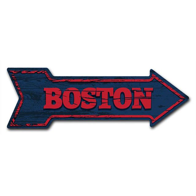SignMission D-A-12-999938 12 x 36 in. Indoor & Outdoor Decor Direction Sticker Vinyl Wall Decals - Boston - 24 in.