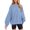 Blue, variant on Wang6 Womens Plus Size White Sweatshirts Long Sleeve Crew Neck Tunic Pullovers Comfy Fall Loose Fit Drop Shoulder Solid Tshirts Tops White XL