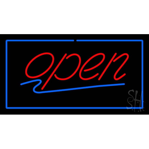 Open Animated LED Neon Sign 13 x 24 - inches, Clear Edge Cut Acrylic Backing, with Dimmer - Bright and Premium built indoor LED Neon Sign for storefront.