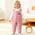 thumbnail image 2 of Letdown Kids Snow Bib - Insulated Water_proof Kids Snow Suit - Cozy Outdoor Activewear Overalls for Girls and Boys (#01-Pink,12-24 Months), 2 of 5