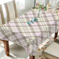 thumbnail image 4 of GZHJMY Table Cloth Indoor & Outdoor Tablecloth Wrinkle Resistant Waterproof Decorative Table Cover for Kitchen, Spring, Holiday, Party (60" x 120", Pale Beige Twill Plaid) Home Decor, 4 of 7
