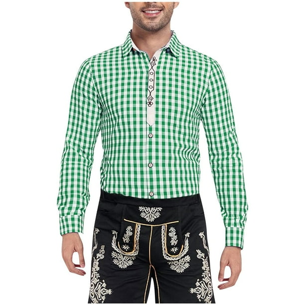 Blusa y camisa de manga larga con cuello vuelto para hombre, blusa informal de moda con botones y retazos, blusa de manga larga con cuello vuelto, blusa de poliéster para hombre