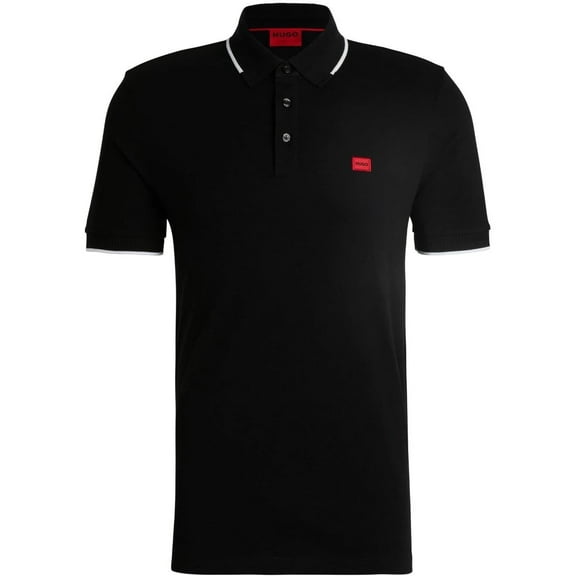 Hugo Boss Men's Deresino232 Short Sleeve Polo Shirt, Black, Large