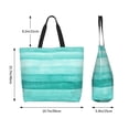 thumbnail image 7 of Ratiio Teal Turquoise Print Reusable Grocery Bags - Washable, Foldable, Packable Tote, Large Handles, Heavy Duty, Zippered Top Pouch, 7 of 7