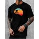 thumbnail image 1 of Camiseta de manga corta con cuello redondo y estampado gráfico de bicicleta de montaña retro para hombre, camiseta de verano a la moda, top informal, cómodo y versátil para uso diario., 1 of 5