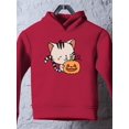 thumbnail image 3 of Cute Kittyboo Jack-O-Lantern Hoodie Toddler -Image by Shutterstock,  5 Toddler, 3 of 4