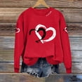 thumbnail image 4 of Tweang Happy Valentines Day Shirt for Women's Workout Tops Longsleeve Workout Tops for Women Ladies Fall Tops Women's Valentine's T-shirt Women's Tops Womens Plus Size Fall Tops Red 1 L, 4 of 6