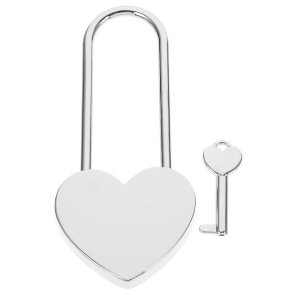 Homoyoyo Heart Locks with Key for Backpack Travelers Silver Zinc Alloy 1Set 3.7x1.8x0.3in