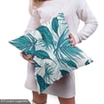 thumbnail image 4 of Ambesonne Vintage Green Fabric by the Yard Upholstery, Tropical Palm Leaves, 10 Yards, Petrol Blue Aqua, 4 of 4