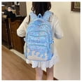 thumbnail image 2 of 3pcs Sweet Ice Cream Cone Print Backpack Set with Sling Purse and Pencil Pouch, Waffle Pattern Schoolbag for Students, Casual Daypack with Crossbody Shoulder Bag for Campus, 2 of 8