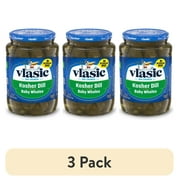 (3 pack) Vlasic Kosher Dill Pickles, Dill Baby Whole Pickles, 24 fl oz Jar