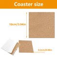 thumbnail image 2 of 100PCS Self Adhesive Cork for Coasters, Bulk 4x4inch Coaster Bottoms Self Adhesive,Squares Cork Pads with, 2 of 6