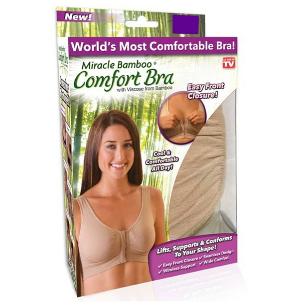 Miracle Bamboo Bra Best Comfortable Front Closure Seamless Wireless- XL  (Bust 40-43) 