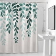 thumbnail image 4 of Eucalyptus Leaves Teal Fabric Shower Curtain Nature Plant Branch Bouquet Washable Shower Curtains for Bathroom, Waterproof Bath Curtain with Hooks Home Decor 72x84in, 4 of 8