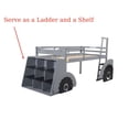 thumbnail image 5 of CLEARANCE! Twin Size Forklift Car-Shaped Loft Bed with Storage Shelves,Gray, 5 of 9