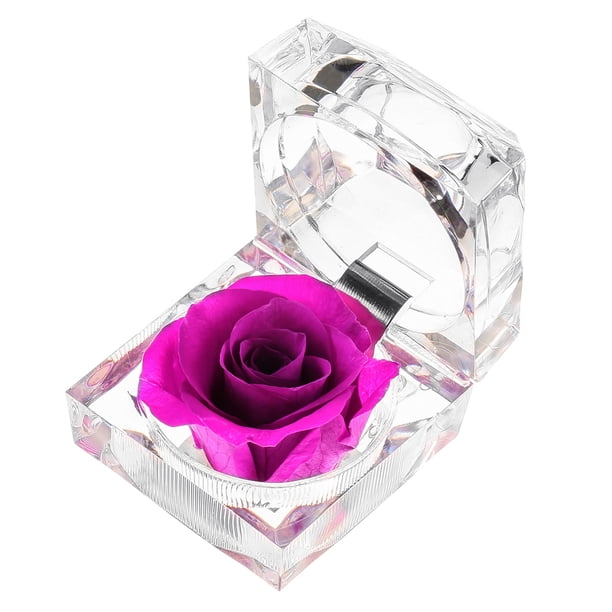 Enchante Enchante Preserved Forever Rose Acrylic Ring Box Mothers Day Gift Eternity Flower Purple Walmart Com Walmart Com