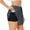 Black, variant on Cartoon Ducks for Double-layer Running Short for Women, Perfect for Gym, Tennis, and More, Featuring a Convenient Pocket-X-Large