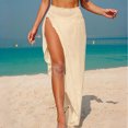 thumbnail image 2 of JGGSPWM Beach Sarong Womens Swimsuit Cover Ups Wrap Skirts Solid Color Long Swim Hawaiian Beachwear Beige S, 2 of 8