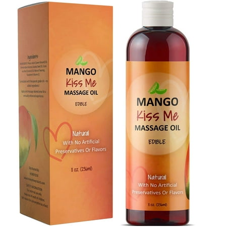 Healing Massage Therapy Oil for Men & Women - Relaxing Therapeutic Edible Mango Body Oil for Healthy Hydrated Skin - Anti-Aging Natural Oils Jojoba Sweet Almond & Coconut Oil for Skin & Muscle