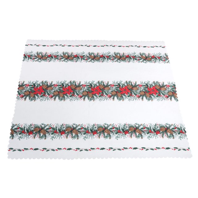 Mantel rectangular de fibra de poliéster, 150x180cm, decoración para fiesta de comedor navideña (cono de pino)
