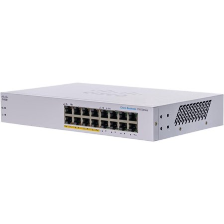 UPC: 0889728326537 | Cisco Business CBS110-16PP-D Unmanaged Switch | 16 Port GE | Partial PoE | Limited Lifetime Protection (CBS110-16PP-D)