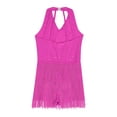 thumbnail image 4 of Linjinx Kids Girls Latin Jazz Dance Dress Tango Rumba Samba Dance Performance Outfit Fringe Skirt Hot Pink 14, 4 of 6
