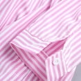 thumbnail image 7 of Yyeselk Women's Striped Button Down Shirts Casual Long Sleeves Lapel Collar Tunic Tops Boyfriend Blouses Loose Plus Size Pink XXL, 7 of 7