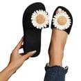 thumbnail image 3 of zttd fashion summer women slippers thick soles wedge heels open toe slip on light and comfortable solid color sunflower casual style women's slipper a, 3 of 9
