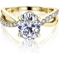 thumbnail image 5 of Kobelli 14k Gold Ribbon Bypass Oval Forever One Moissanite Engagement Ring DEF/VS, DEF/VS, 5 of 7
