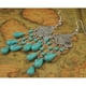 thumbnail image 2 of Pendientes Colgantes Hugo de gota turquesa con borla bohemios para Mujer, 2 of 7