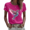 thumbnail image 3 of Mfakffe Breast Cancer Shirts for Women Breast Cancer Awareness Crew Neck Short Sleeve T-Shirt Hummingbird Pink Ribbon Graphic Loose Tee, 3 of 4
