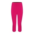 thumbnail image 2 of Yoga Pants, Comdrip High Waisted Leggings for Women - Full Length Capri Soft Yoga Pants for Workout Athletic Womens Capris Hot Pink 3XL, 2 of 8