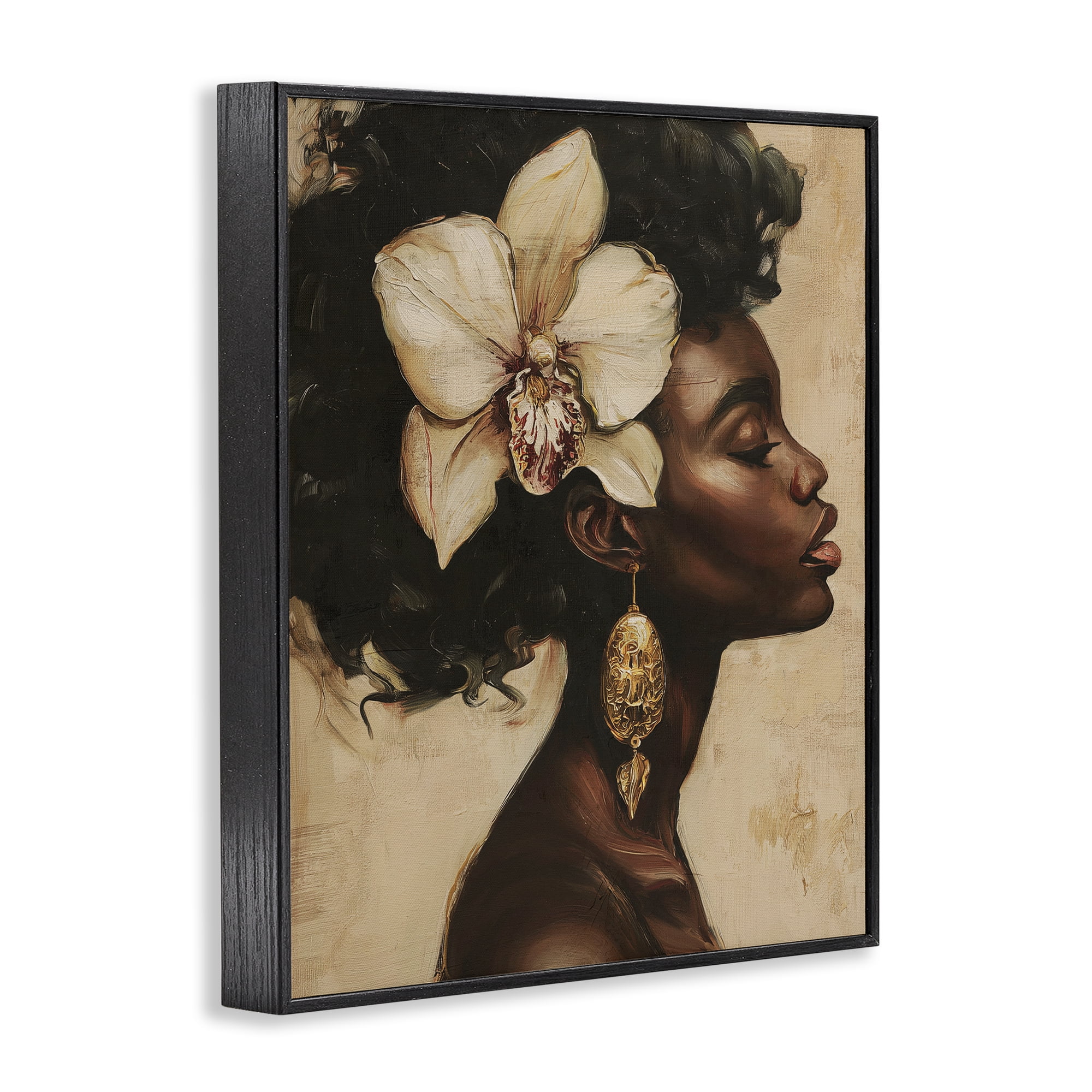 Stupell Industries Orchid Majesty Portrait Black Framed Giclee Art, design by Svetlana Aleynikova