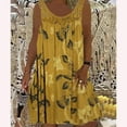 thumbnail image 1 of DPTALR Women's Spring/Summer Round Neck Lace Patchwork Printed Loose Sleeveless Dress, 1 of 3