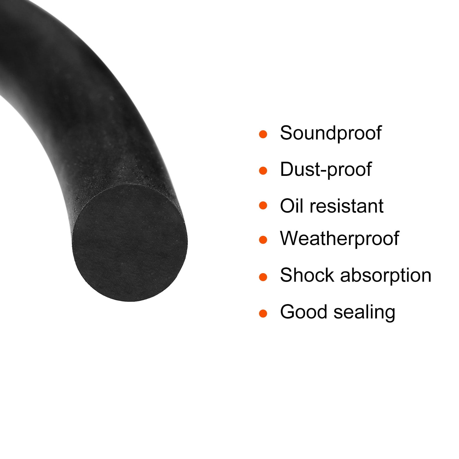 Unique Bargains Nitrile Rubber Round Seal Strip for DIY Gasket 6mmx6m