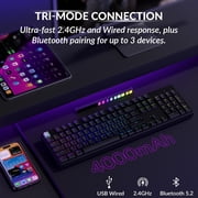 Keychron K10 HE 100% Wireless RGB Magnetic Switch Keyboard, Rapid Trigger, QMK, 2.4G/BT, Standard Black
