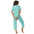 thumbnail image 3 of Aria Short Sleeve 100% Cotton Cropped Pajama Set with Pockets, Women’s Sizes S-3X, 3 of 5