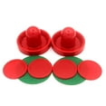 thumbnail image 3 of 1 Set Mini Air Hockey Pushers and Air Hockey Pucks Great Goal Handles Pushers Goal Handles Paddles Replacement Accessories for Game Tables 60 MM, Red(2 Strikers, 4 Pucks), 3 of 4