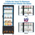 thumbnail image 4 of Commercial Display Refrigerator, 3.46 Cu.Ft. Glass Refrigerator Display Case Countertop Fridge, Upright Beverage Merchandiser Adjustable Shelves, Interior Led Lighting, 3-Side Air Vent, Black, 4 of 7