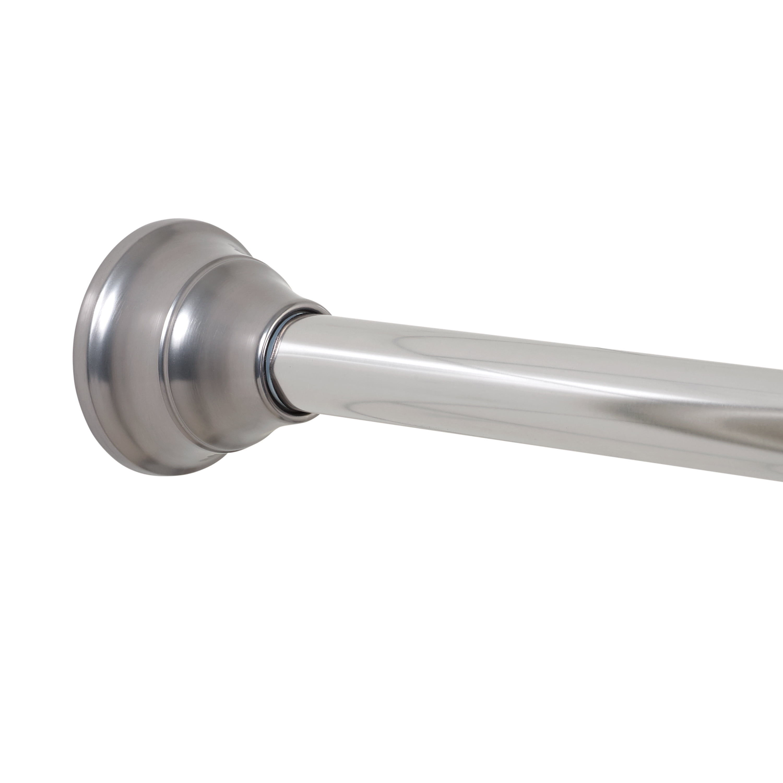 Better Homes & Gardens Wave Finial No Rust 43” to 72” Adjustable Tension Shower Curtain Rod, Nickel