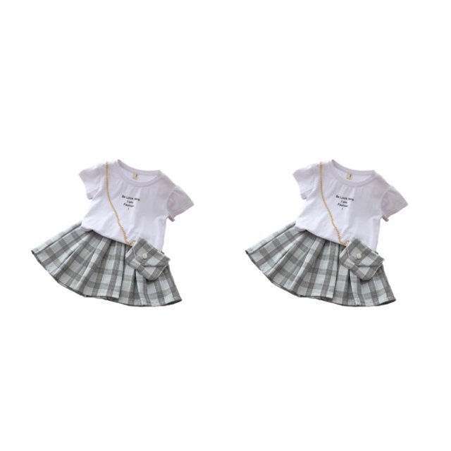 Sonducket Camiseta de verano para niña, conjunto de con cintura elástica, viaje, senderismo, evento, niños, camisetas de cuello , Kit de ropa, Type9 NO9