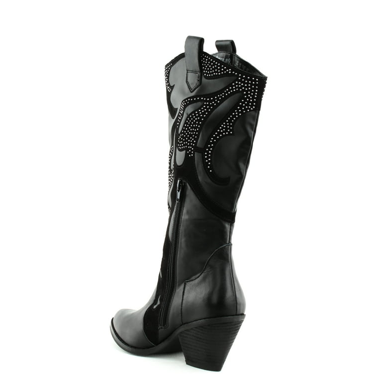 Carlos by Carlos Santana Axel Studded Western Boots Black Size 8 Walmart