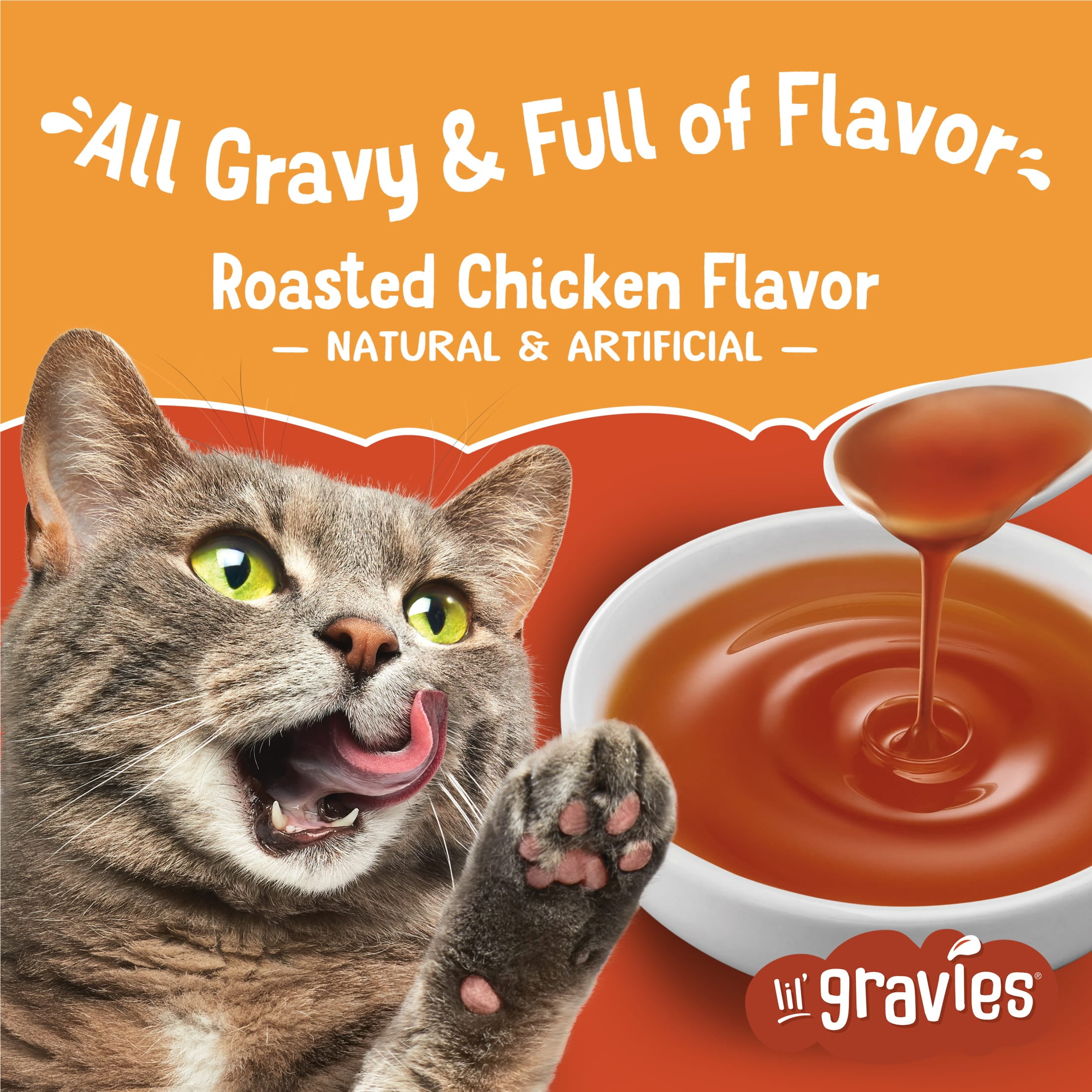 (6 pack) Purina Friskies Lil Gravies Roasted Chicken Flavor Gravy, Wet Cat Food, 1.55 oz. Pouch
