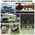 thumbnail image 4 of Open Box Padded Outdoor Folding Chair w/ Table & Pockets, Black/Blue (2 Pack), 4 of 12