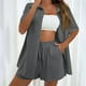 thumbnail image 1 of mfyjkho Pantalones Cortos De Entrenamiento, Conjunto De Pantalón Largo Con Bolsillos Y Cintura Elástica, Manga Corta Y Botones Para Mujer, Color Liso Pantalones Cortos Para Mujer Xxxl, 1 of 7