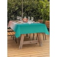 thumbnail image 3 of Outdoor Tablecloth with Umbrella Hole for Patio/Picnic/Party/Camping, Teal Pink Ombre Waterproof Table Cloth Rectangle Table Cover Washable, Contemporary Art Abstract Aesthetics (54"x 80"), 3 of 8