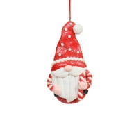 Holiday Time Red and White Claydough Gnome With Candycane Christmas Ornament, 1""