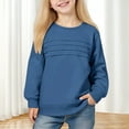 thumbnail image 4 of IVEYRTF Girls Solid Color Pullover Sweatshirt Long Sleeve Pullover Casual Outerwear for Kids Youth Active Wear Soft Everyday Jacket for School Play(Navy#1,13 Years), 4 of 8