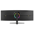 thumbnail image 3 of CRUA 49 Inch Ultra-Wide Curved Gaming Monitor | 240Hz | DQHD 5120x1440p | 1500R Curve | AMD FreeSync | Built-in Speakers | Wall Mount Install，Height adjustable | HDMI & DP, Black, 3 of 9